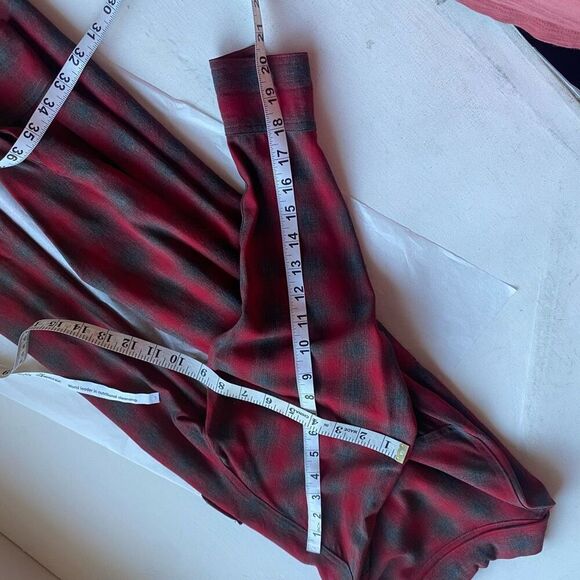 Vintage Y2K 90s Red Grey Plaid Shirt Top by Parallel Women’s M Button Down Long - Picture 6 of 7